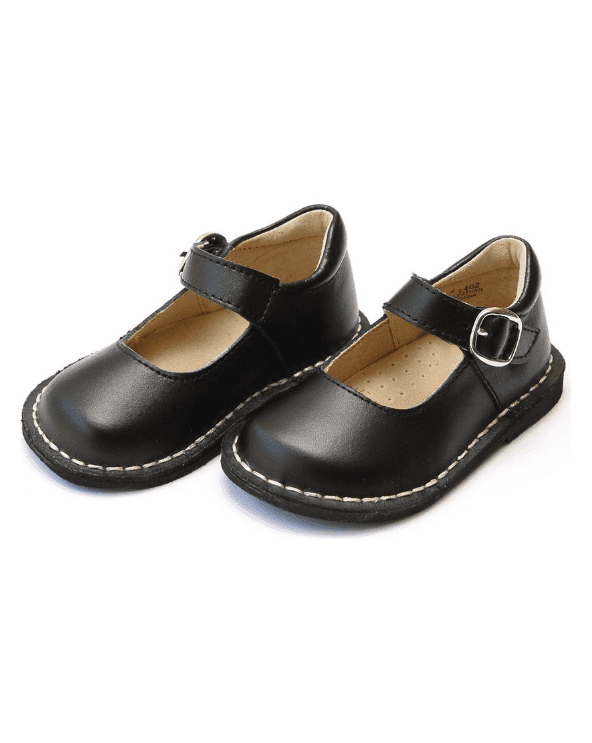 Black Leather Mary Jane Shoes