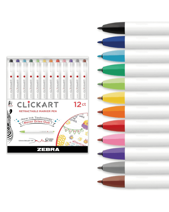 CLiCKART Retractable Felt Tip Pen