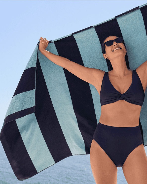 Lands End Cabana Stripe Beach Towel