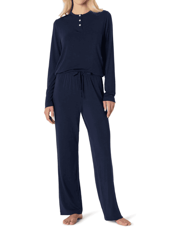 Long Sleeve Henley Pajama Set