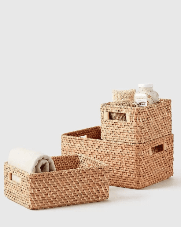 Curved Rattan Baskets