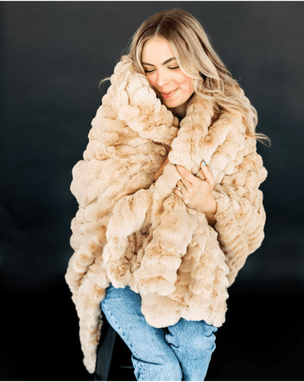 Minky Couture Ripple Ecru Blanket