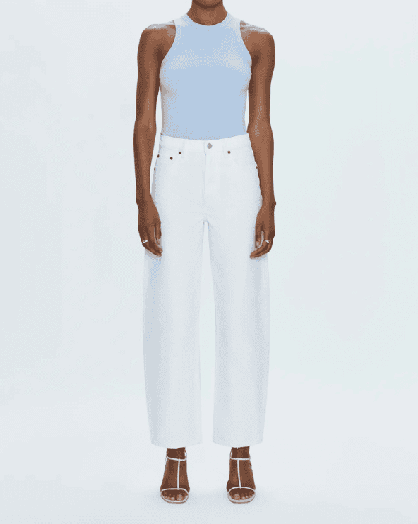 Pistola White High Rise Barrel Jean