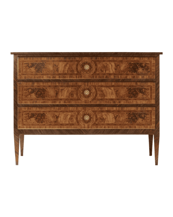 Traditional Brown Burl Wood Chest